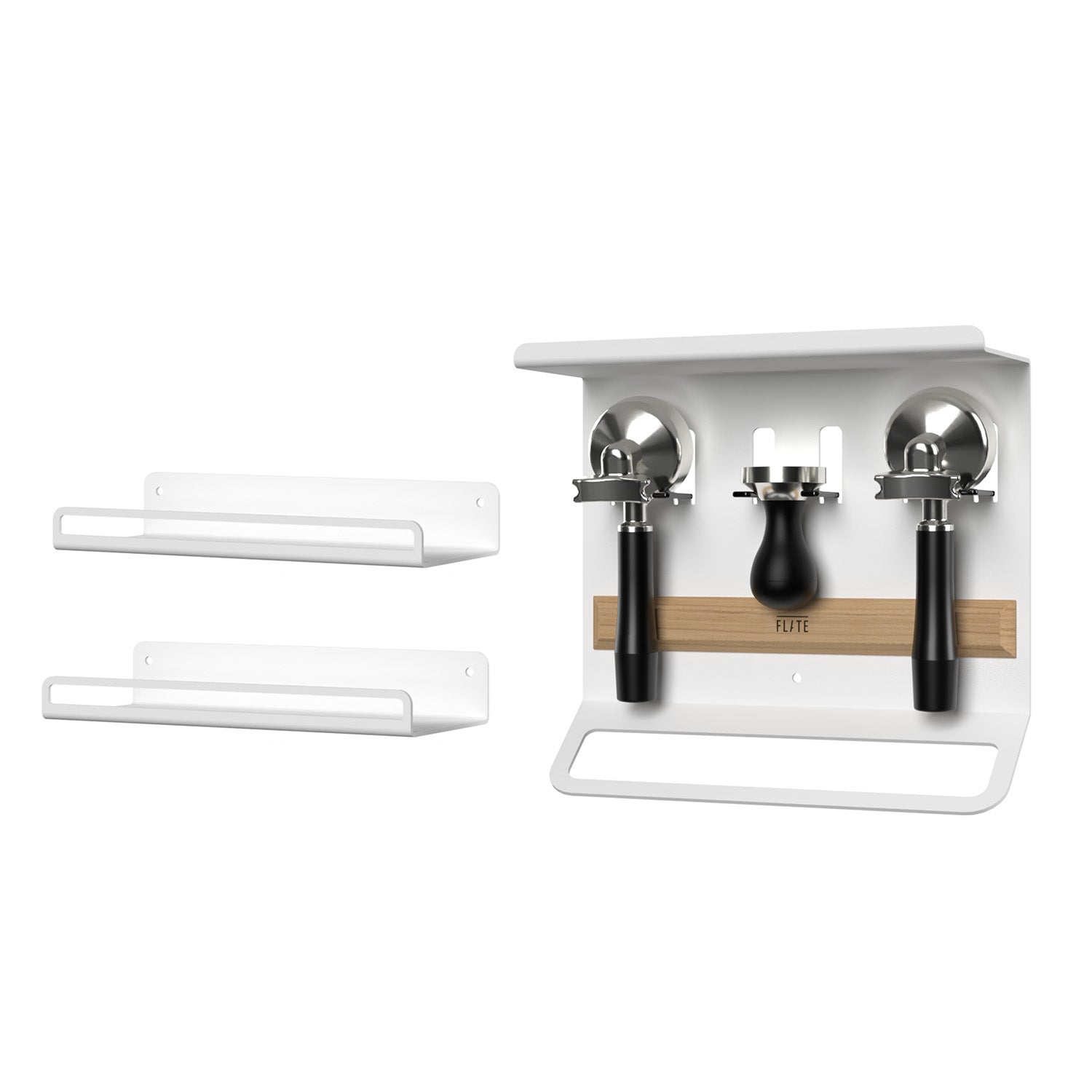 FLATE® Barista Board + Universal Shelf Bundle (White) FLATE® Store