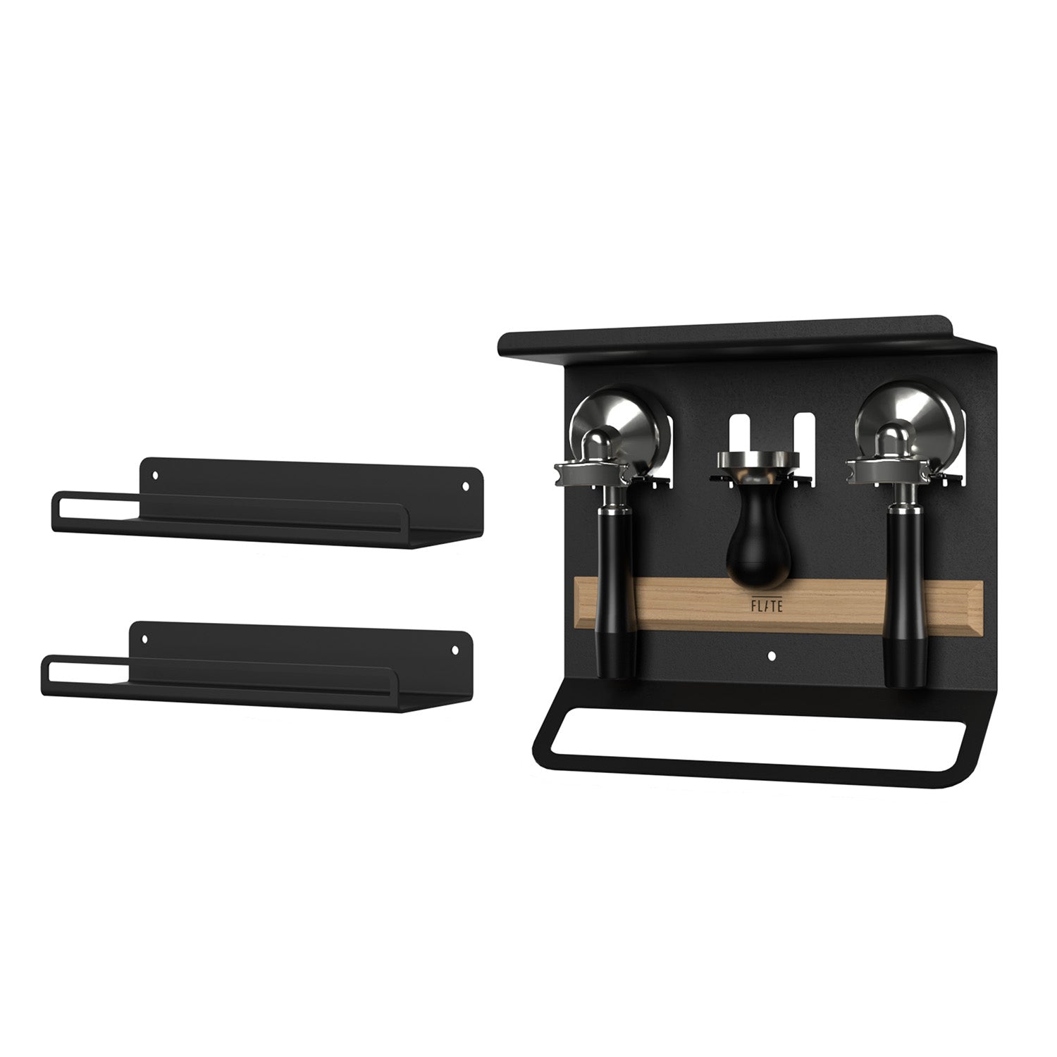 FLATE® Barista Board + Universal Shelf Bundle (Black) FLATE® Store