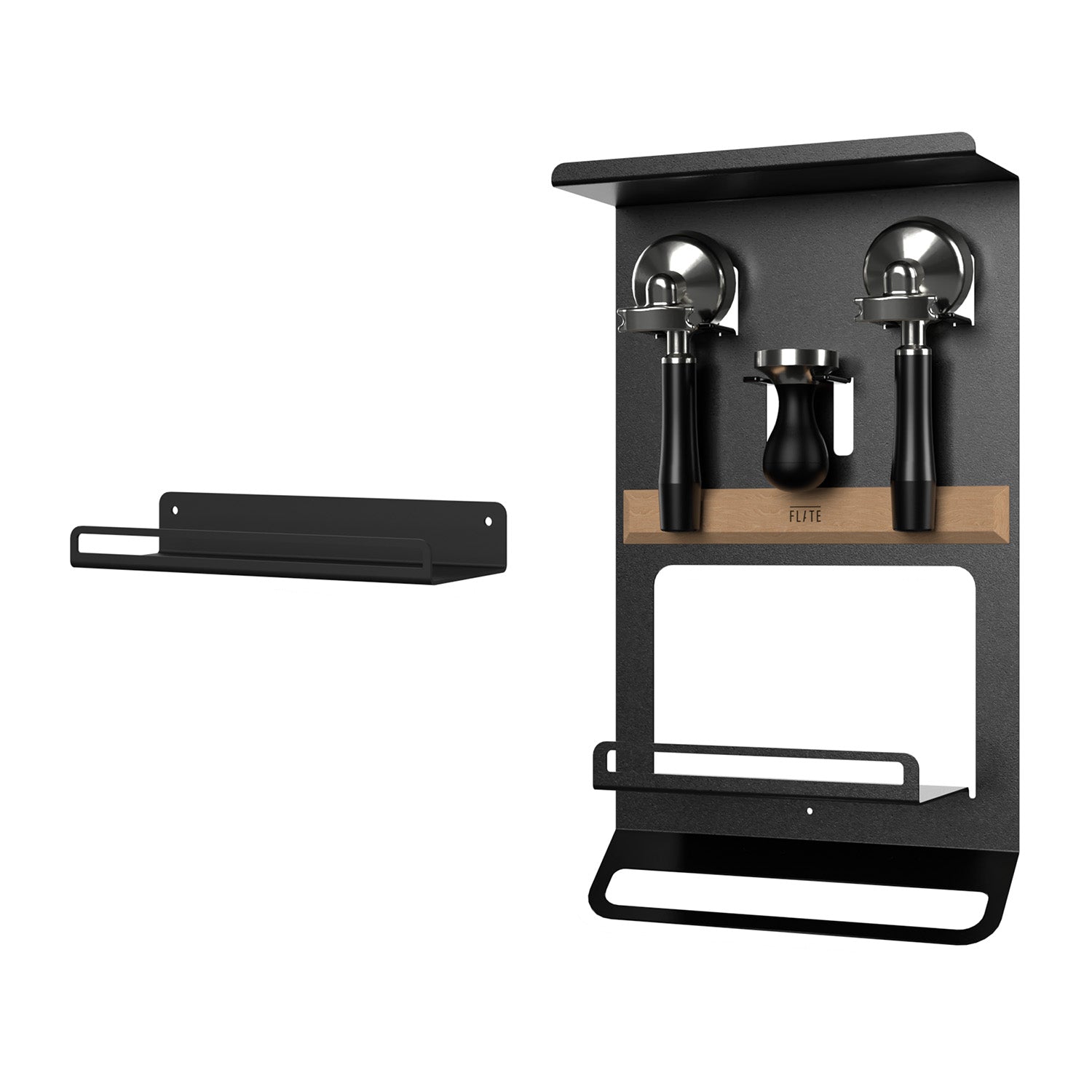 FLATE® Barista Rack + Universal Shelf Bundle (Black) FLATE® Store