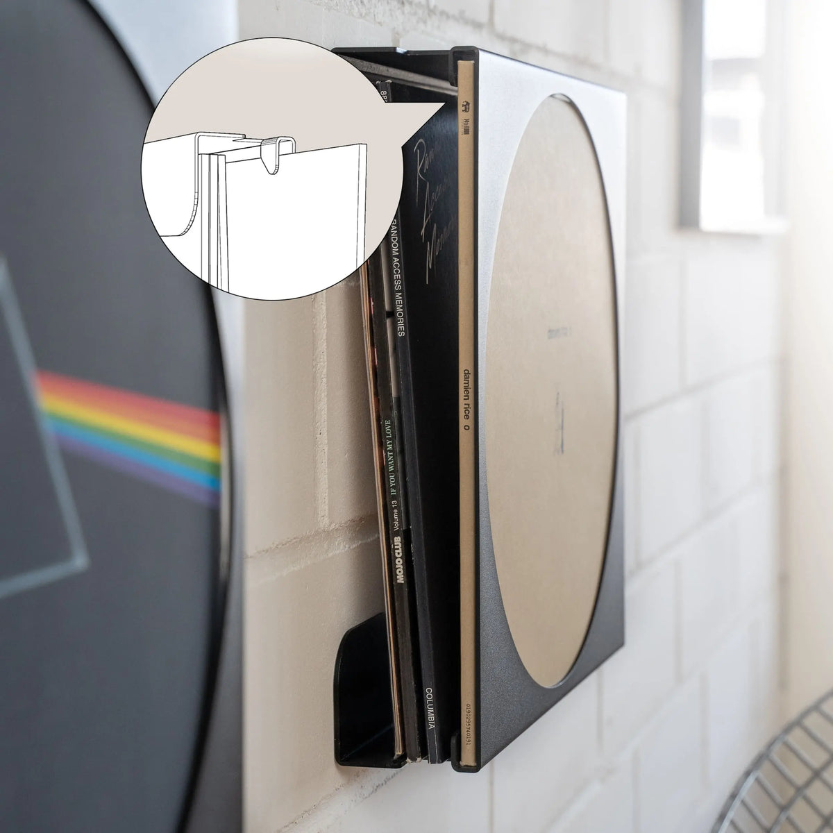 FLATE® Vinyl Rack Round: Die Schallplatten-Wandhalterung für 12